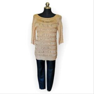 Frank Lyman Ribbon Crocheted Tunic Top NWT Sz M